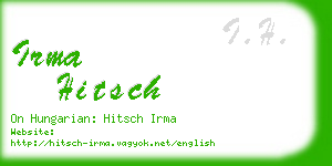 irma hitsch business card